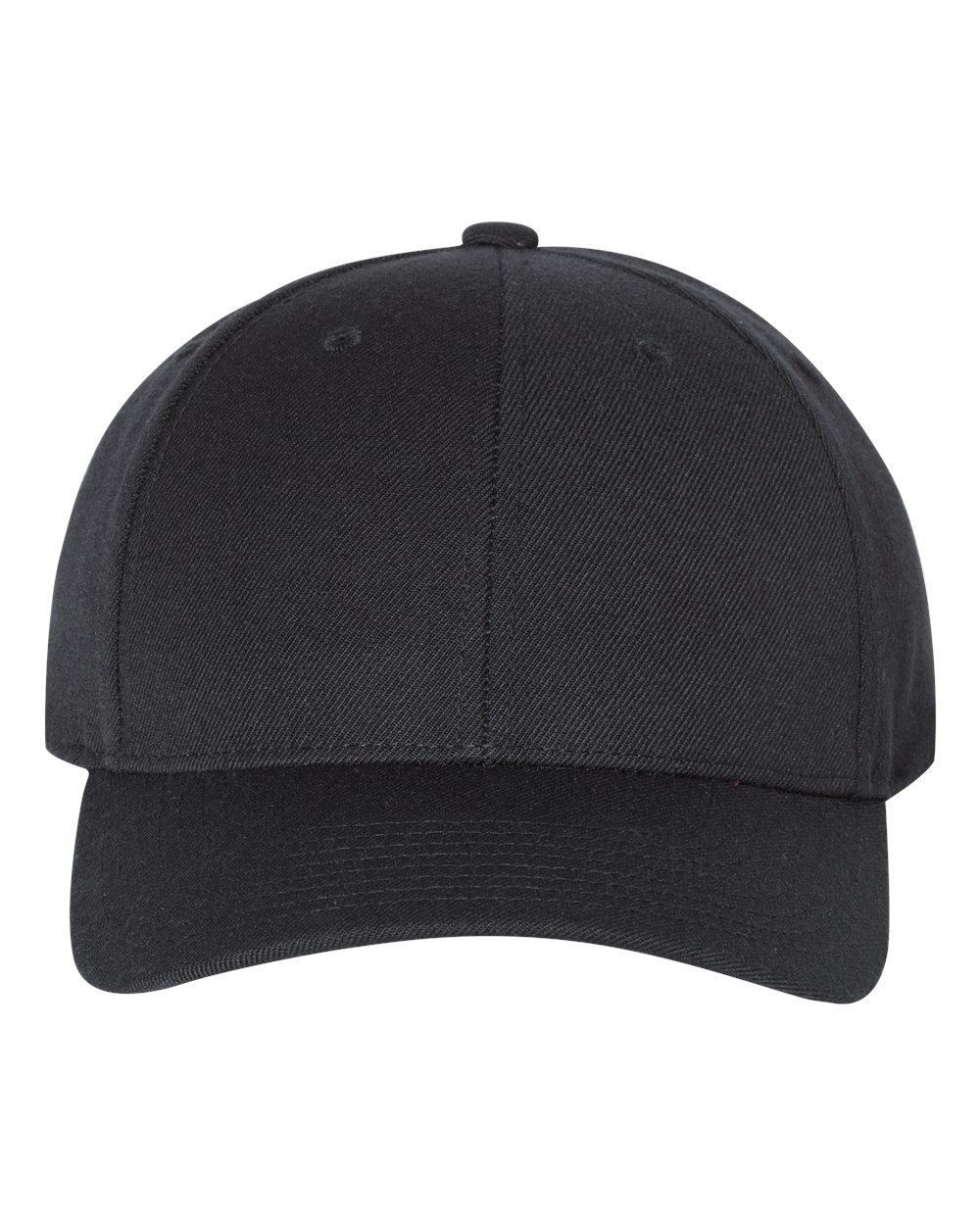 Casquette YP Classics 6789M noire à visière courbée, modèle vierge vu de face